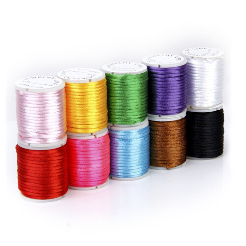 10pcs 2mm Nylon Hand Knitting Cord String Beading Thread (Mixed Color)