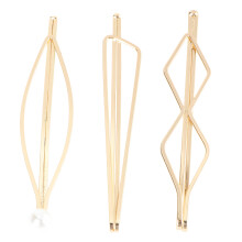 3Pcs Minimalist Pearl Marquise Triangle Rhombus Gold Hairpin Clip
