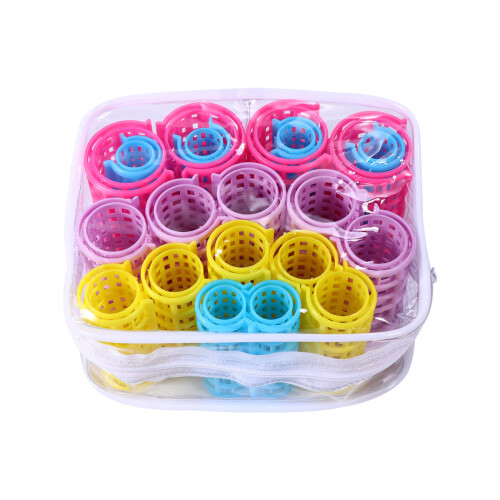 20Pcs Hair Curlers Rollers Plastic Multicolor Self Grip for Styling