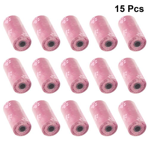 15 bolsas estampadas mascotas biodegradables con rosa 2