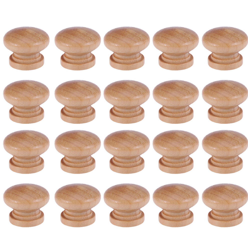 15Pcs Wooden Mushroom Drawer Knobs With Screws For Cabinet Decor 3314085368656