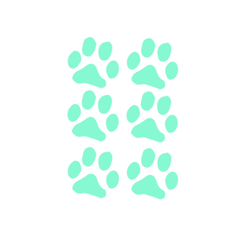 6Pcs Paw Night Luminous Glow In The Wall Decals 8.5X8.5cm Dark Ohphcall