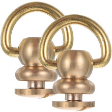 2Pcs Brass D Rings Rivets Kit for Leather Bags Durable Purse Hardware