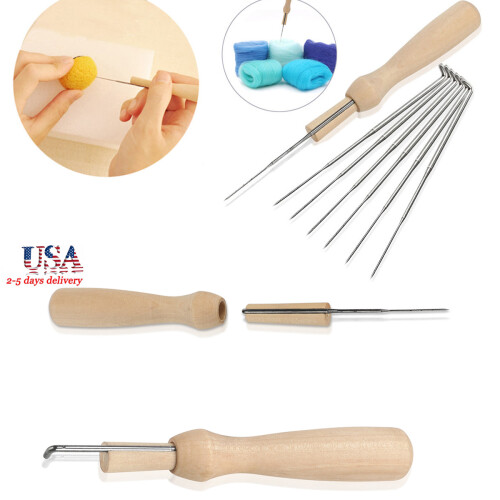 Set Of 7Pcs Felting Needles With Handle Wool Felt Tool Starter Kit 1