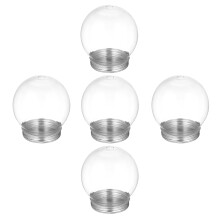 5Pcs 150Ml Clear Plastic Snow Globe Candy Bottles With Lids For Crafts