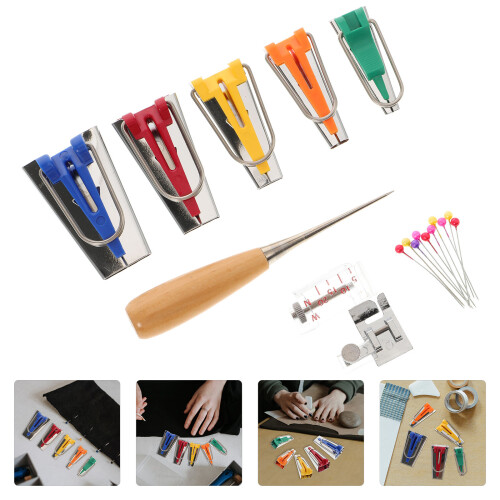 1 Set 5Pcs Tape Bias Maker DIY Fabric Quilting Binding Sewing Tool Kit 2