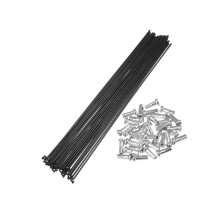 36pcs Bicycle Carbon Steel Spokes 14G 224mm With Nipples Black Replacement For Bicycle Wheels