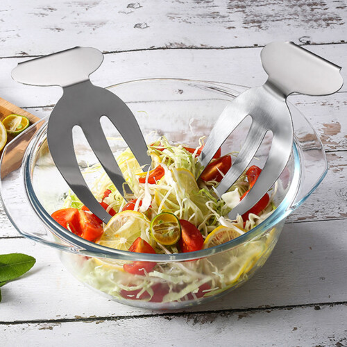 2Pcs Stainless Steel Salad Server Fork For Home 2