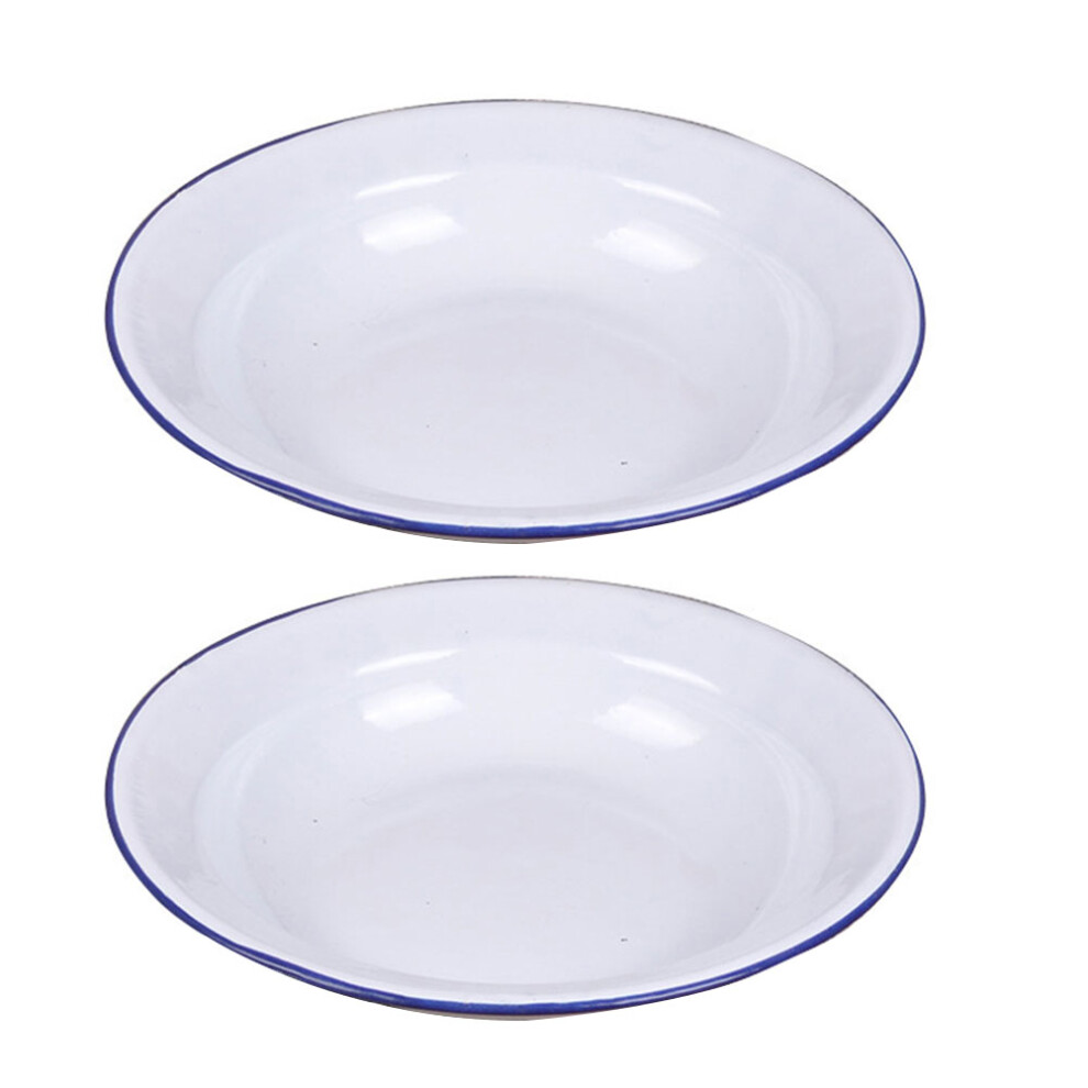 2Pcs Retro Enameled Bowls Vintage Kitchen Soup Basins-image-OPC-PKTG9HX-NEW