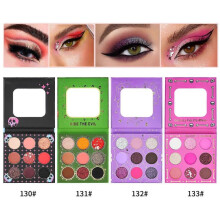 9-color eyeshadow palette: pearlescent matte, Halloween skull style.