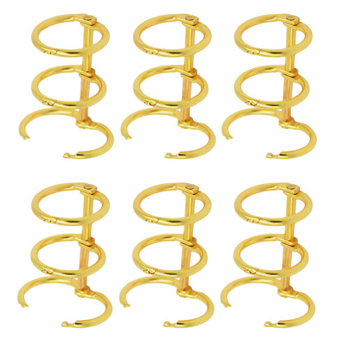 6Pcs Metal 3-Ring Binder Rings For Loose Leaf Notebooks