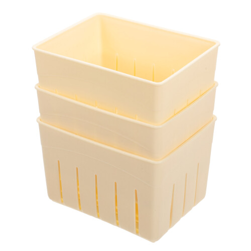 3 Sets Plastic Tofu Press Mold With Lid For Diy Tofu Making
