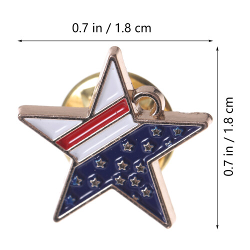 4 Pcs American Flag Brooches With Five-Pointed Star 1
