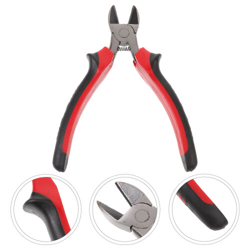 Handheld Diagonal Cutters High Leverage Angled Pliers Red 2