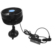 Wentylator samochodowy 6 cali z przyssawką, 12 V, czarny