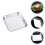 2Pcs Stainless Steel Square Storage Dessert Plates Silver 8