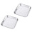 2Pcs Stainless Steel Square Storage Dessert Plates Silver 10
