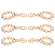 6pcs wooden beads rosary with crucifix for baptism communion