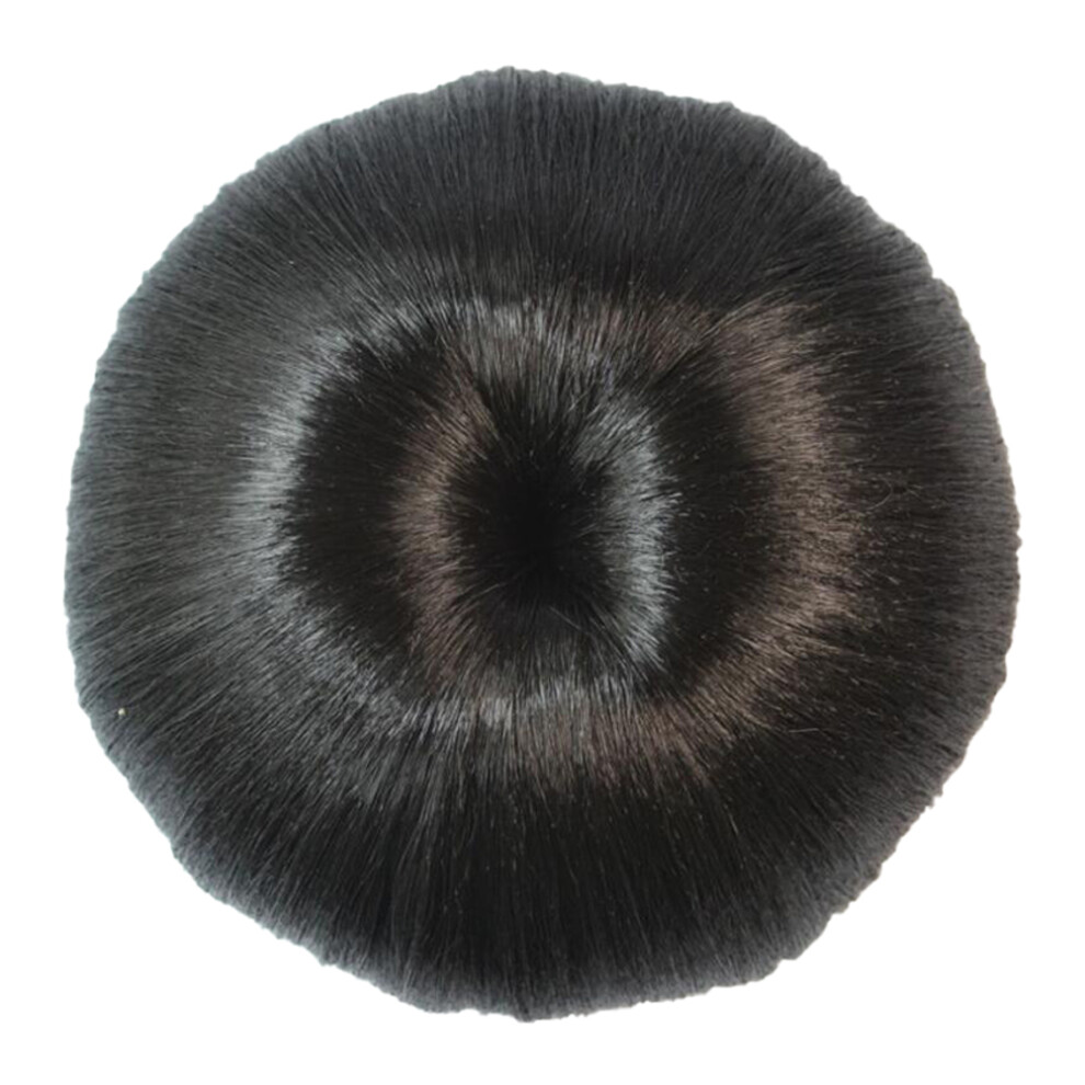 Totority Unisex Black 1Pc Hair Bun Extension Donut Chignon High Temp Fiber Roller For Women