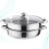 Multifunctional Steam Pot Double Layer Stainless Steel Steamer 28cm 3