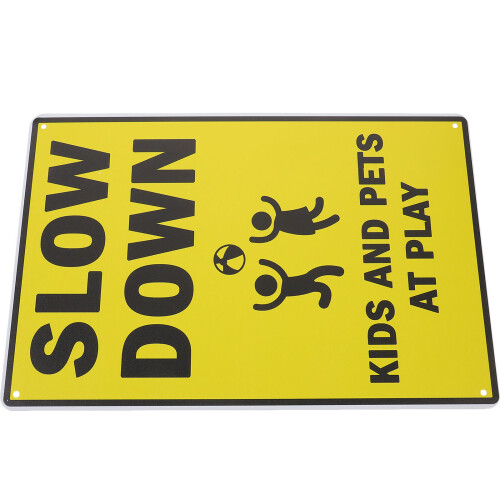 Slow Down Kids Play Caution Sign