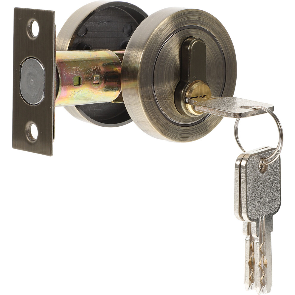Single Cylinder Deadbolt Zinc Alloy Keyed Door Lock For Bedroom 3314207500162