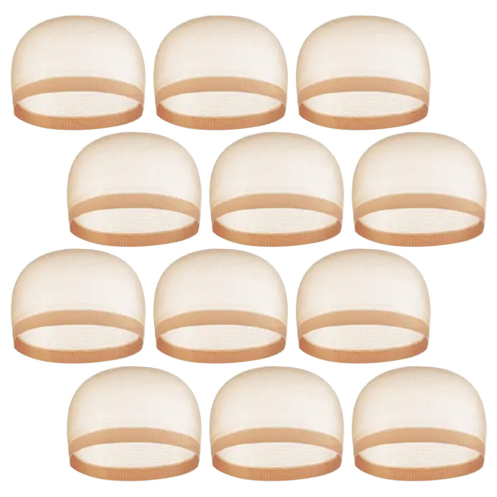 Totority 12Pcs Lace Wig Hats Breathable Mesh Caps Elastic