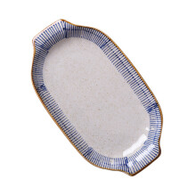 1Pc Ceramic Dinner Plate Fish Steaming Serving Tray With Handles