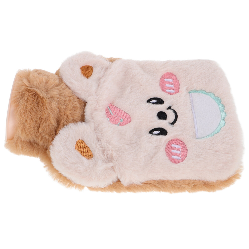 Solustre Cute Bear Fluffy Hot Water Bottle For Relief And Warmth