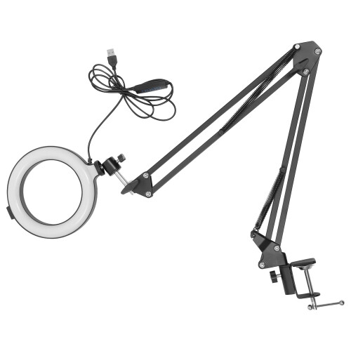 adjustable desk mount ring light stand for live streaming recording