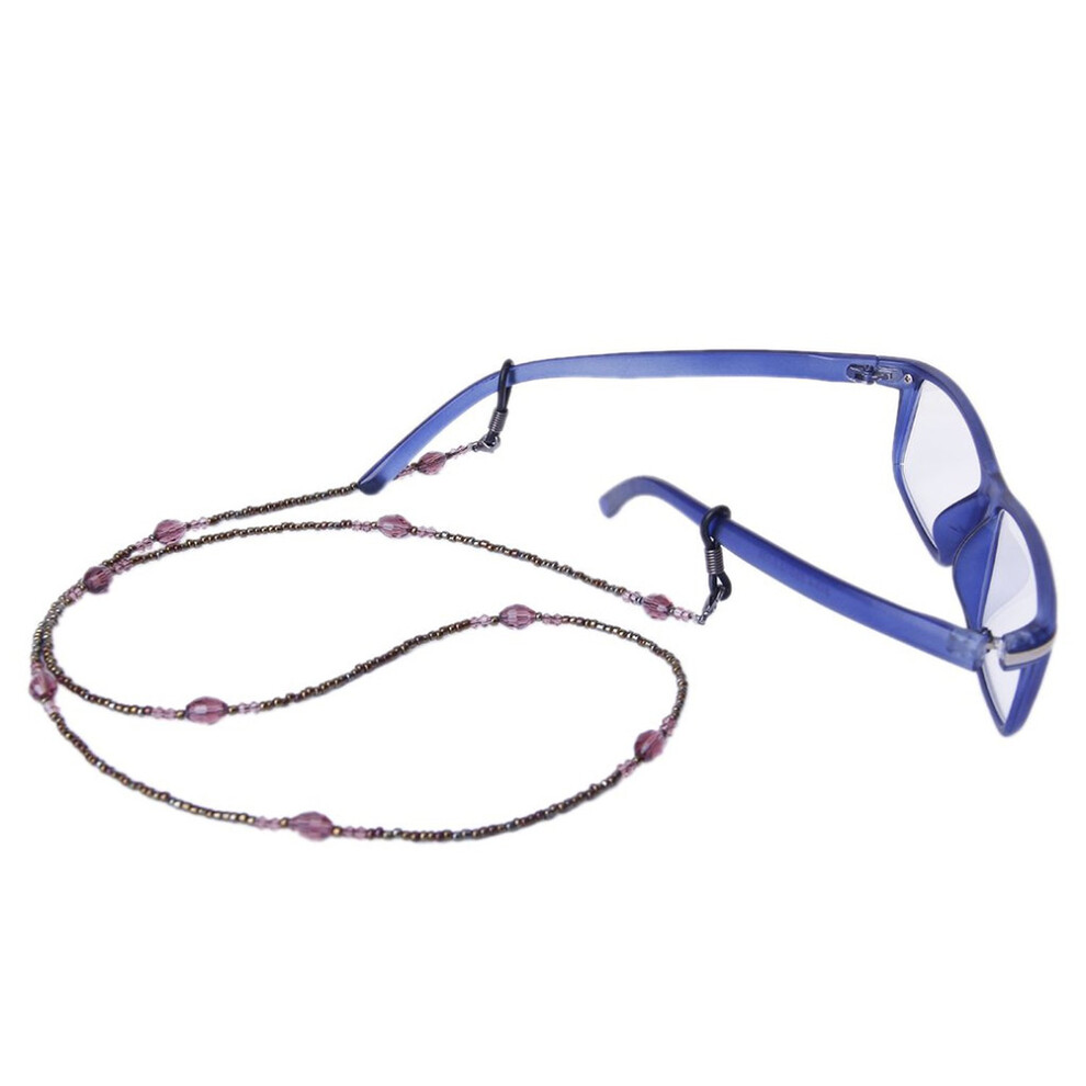Artibetter Purple Bohemia Style Beaded Eyeglasses Chain Holder