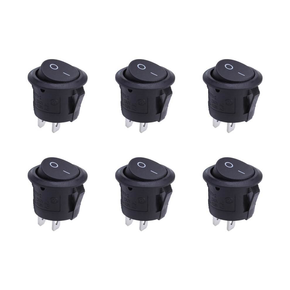 10Pcs 2-Pin Snap-In Round Rocker Latching On Off Switch 6A 250V 3314107656518