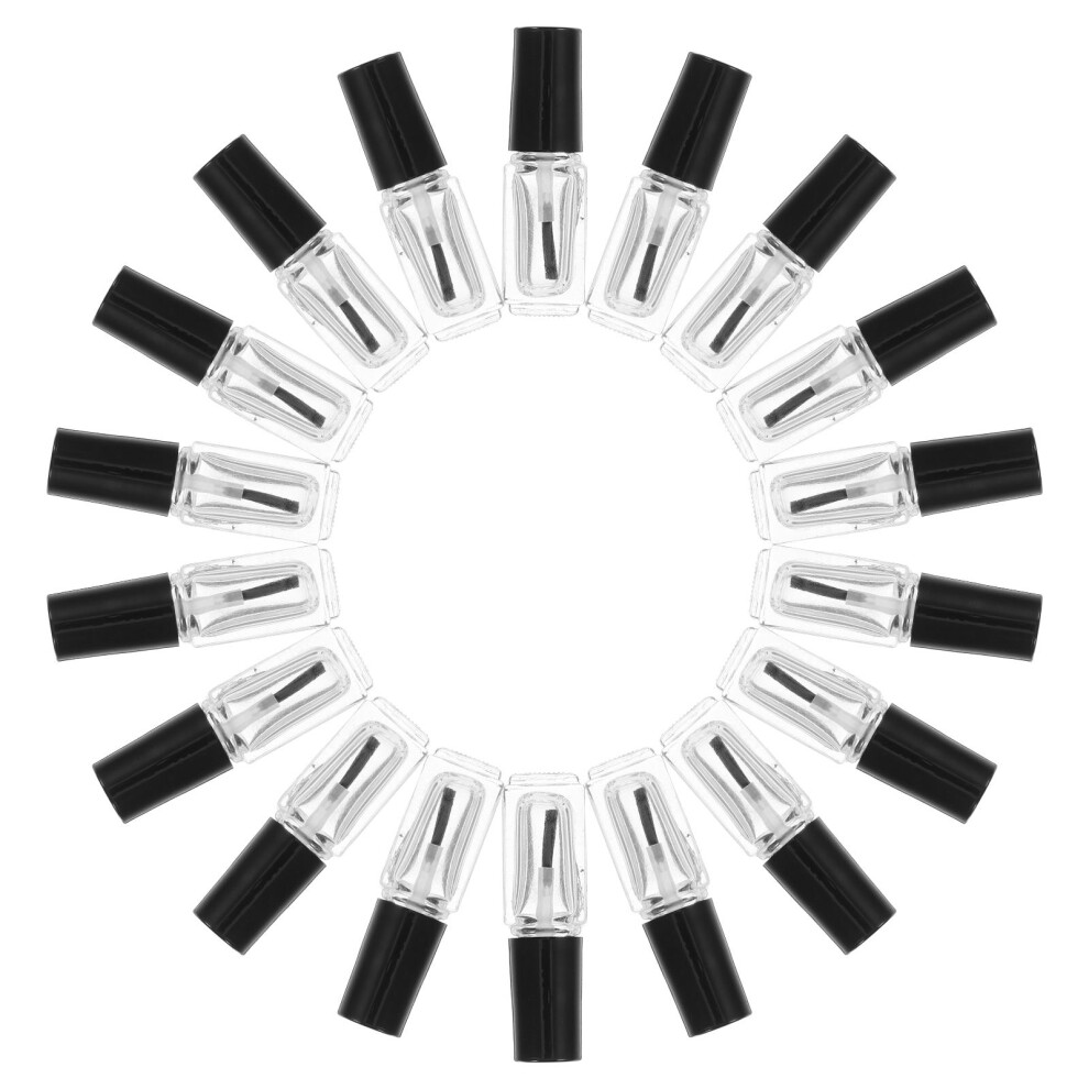 Totority 20Pcs 5Ml Empty Clear Nail Polish Bottles With Brush