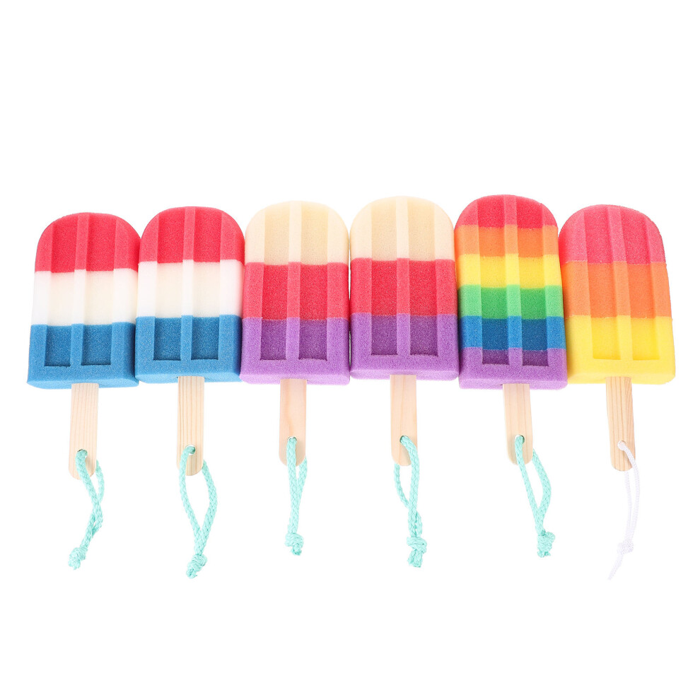 Totority 6Pcs Ice Cream Shaped Shower Sponge Scrubber Exfoliating Body Washer