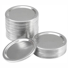 24Pcs Silver Metal Jar Lids Sealing Caps for Home Use with Gasket