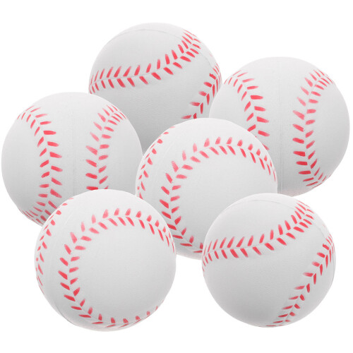 6Pcs Pu Foam Baseballs For Kids Indoor Training Beginners Practice