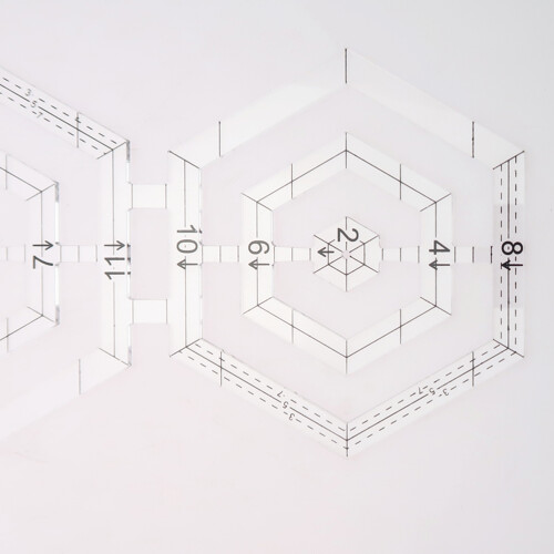 Double Hexagon Quilting Ruler Template Acrylic Transparent Sewing Tool 1