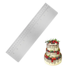 Metal Cake Scraper 12-Inch Stainless Steel Edge Scraper With Scale Buttercream Smoother Icing Spatula For Baking