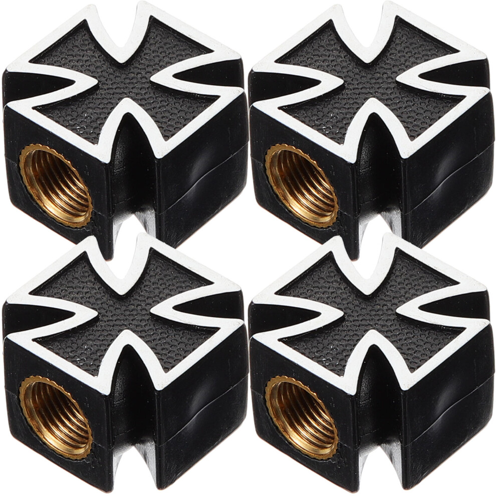 4 Pcs Cross Style Tire Stem Valve Caps For Cars 3314207540885