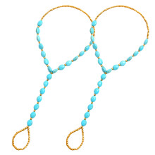 2Pcs Summer Beads Anklets Barefoot Ankle Chain Foot Jewelry