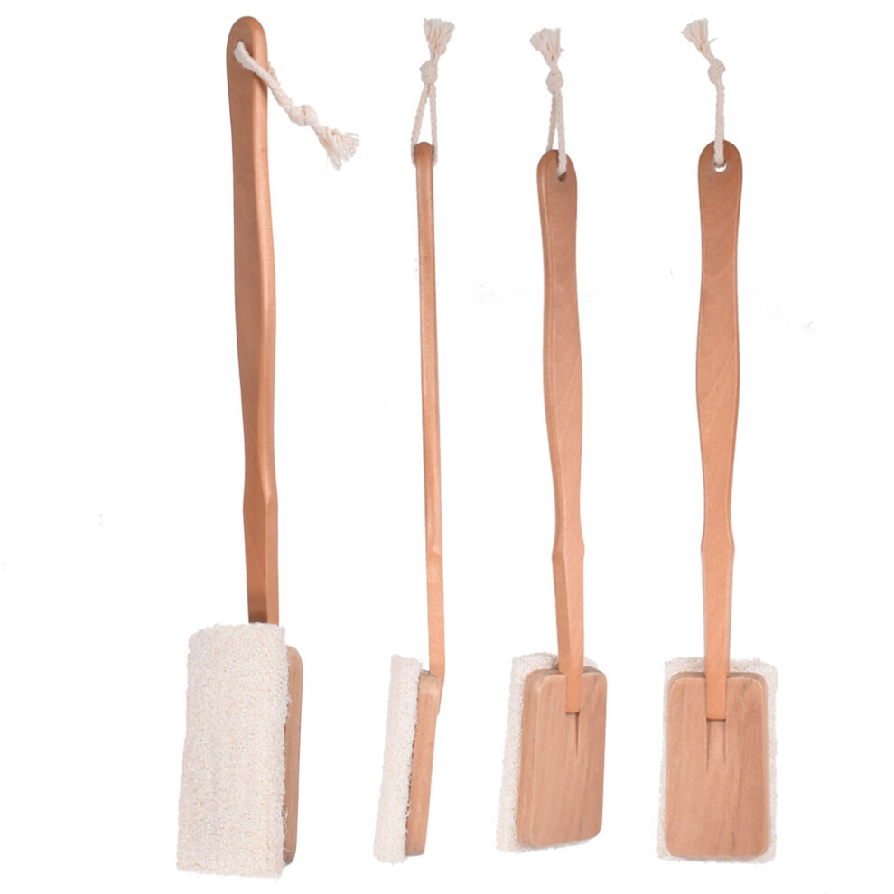 Vaguelly Loofah Bath Brush Long Handle Detachable Exfoliating Body Scrubber