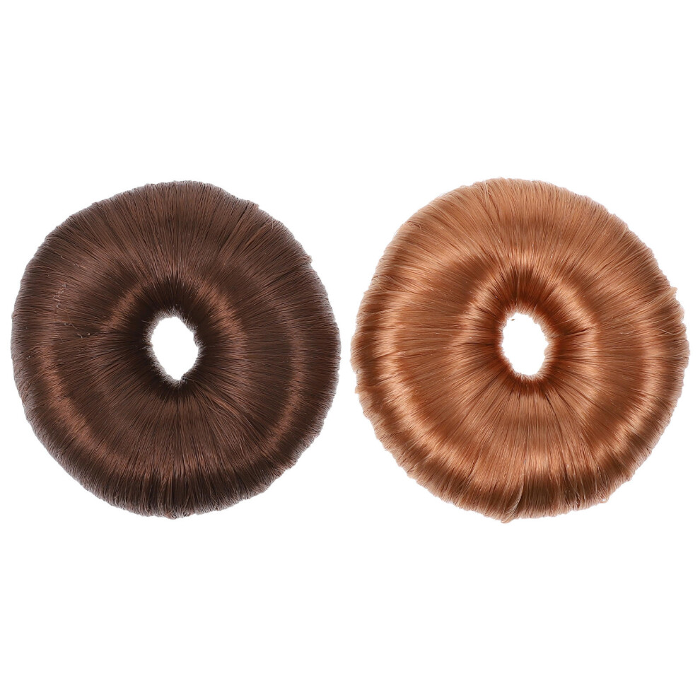 Happyyami 2Pcs Elastic Hair Bun Makers With Hair Ties Styling Tool