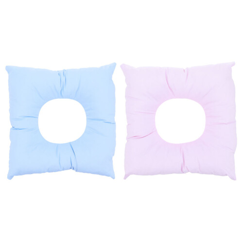 2Pcs Assorted Color Cotton Salon Face Down Pillow for Spa Use