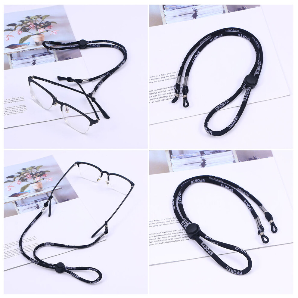 Happyyami 4Pcs Adjustable Anti-Slip Sports Glasses Lanyard For Swimming Goggles