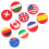10 Pcs Silicone Tennis Racket Vibration Dampeners Round Flag Pattern 9