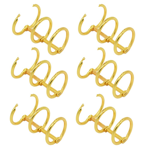 6Pcs Metal 3-Ring Binder Rings For Loose Leaf Notebooks 1