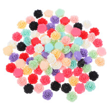 100Pcs Resin Rose Flowers Beads Flatback Diy Cabochons 18Mm For Craft