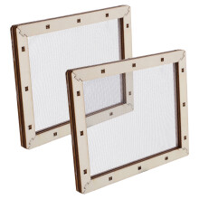 2Pcs Diy Paper Making Screen Mold With Wooden Frame And Mesh