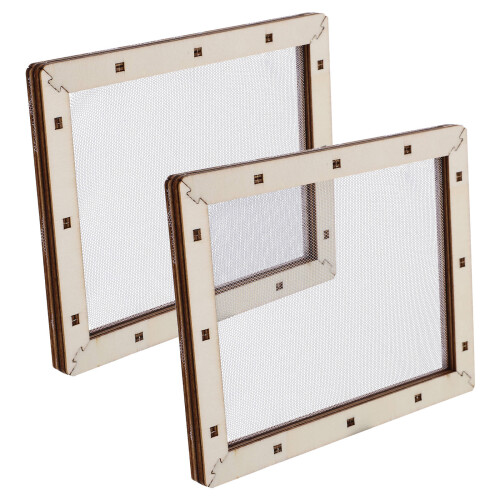 2Pcs Diy Paper Making Screen Mold With Wooden Frame And Mesh