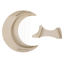 Set Of Lyre Harp Moon Shaped Wood 7-String Beginner Instrument